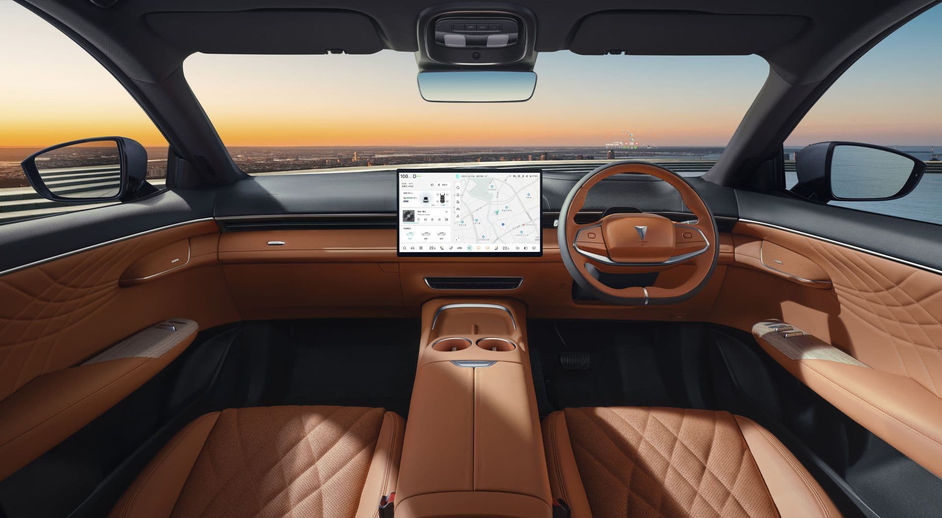 Car interior in Orange